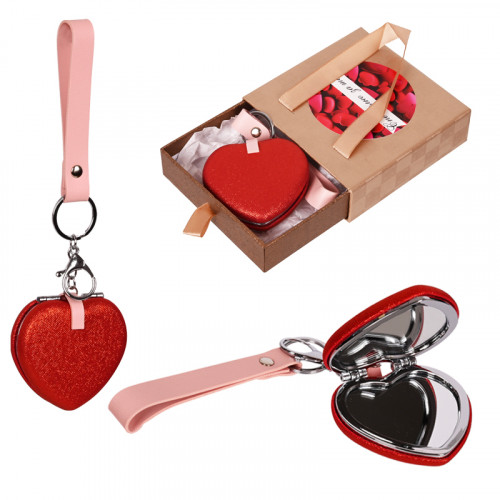 Луксозен ключодържател - огледало "Сърце" в подаръчна кутия