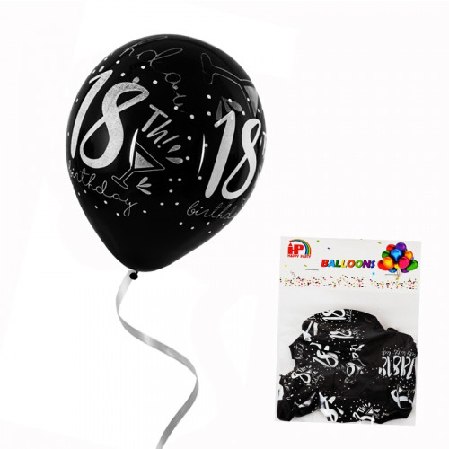 Балони "Happy Birthday 18" /10 броя/