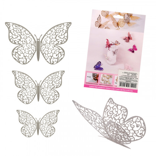 4D пеперуди за декорация от метална хартия 