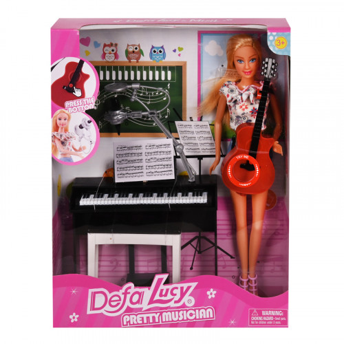 Кукла - Музикантка "Defa Lucy" с китакра, пиано и аксесоари
