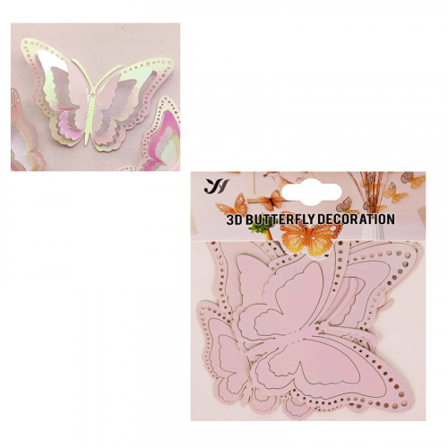 3D пеперуди за декорация /12 броя пеперуди микс/
