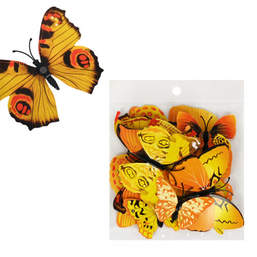 3D пеперуди за декорация /12 броя пеперуди микс/