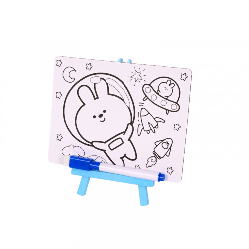 Комплект за рисуване "Зайче" с мини статив, маркер и двустранна дъска
