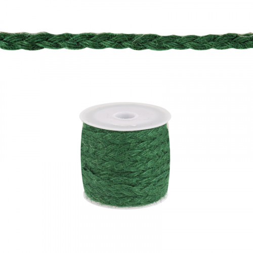 Цветно плетено въже за декорация /зелен/