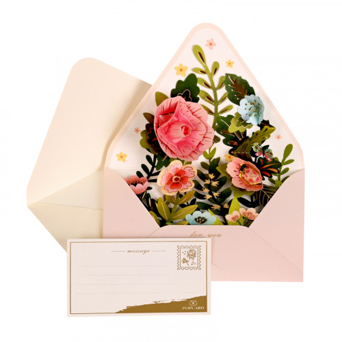 Луксозна 3D картичка "Букет Цветя"