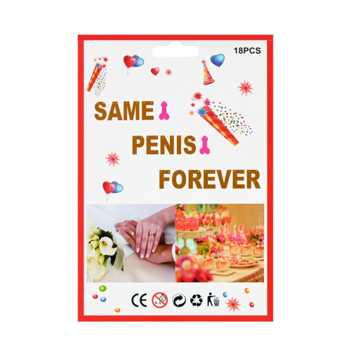 Парти украса "SAME PENIS FOREVER" с брокат. -2