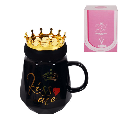 Луксозна керамична чаша "kiss me" с капак-корона 85782-4